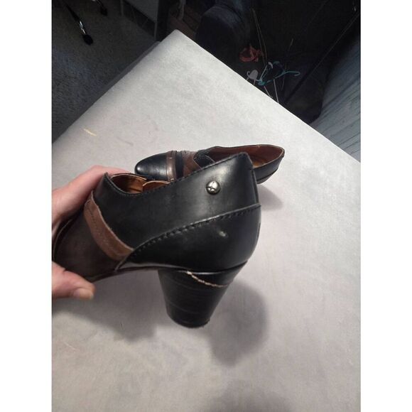 Pikolinos Lille Leather Heeled Pilgrim Bootues w Strap Details Sz. 37 / 6.5-7 - Picture 6 of 13